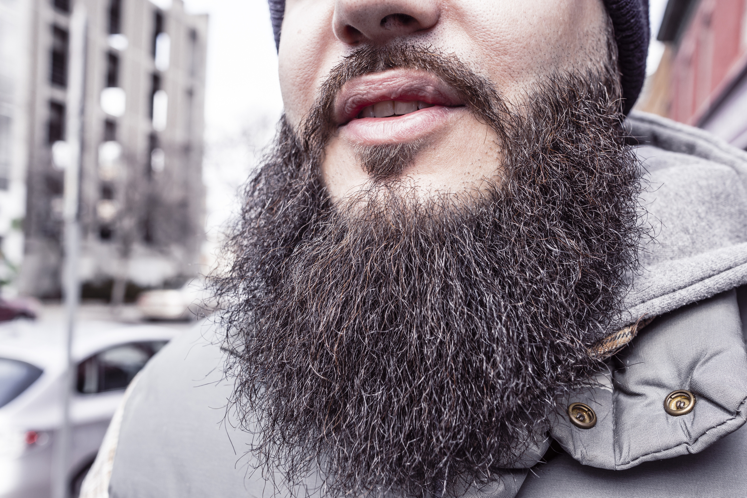Closeup of a Bearded Man's Face